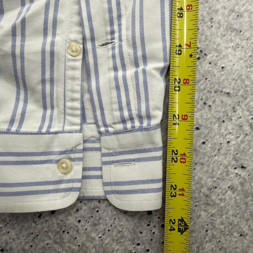 Vntg Polo Ralph Lauren Yarmouth 16.5 33 Button Down White Blue Stripe Flesh Pony - Picture 9 of 11
